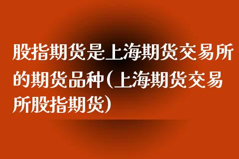 股指期货是上海期货交易所的期货品种(上海期货交易所股指期货)_https://www.qianjuhuagong.com_期货开户_第1张