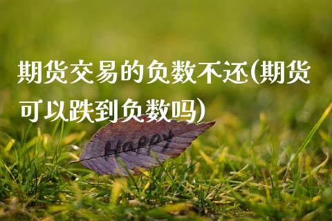 期货交易的负数不还(期货可以跌到负数吗)_https://www.qianjuhuagong.com_期货开户_第1张