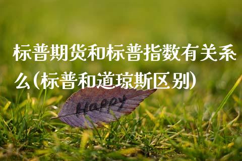 标普期货和标普指数有关系么(标普和道琼斯区别)_https://www.qianjuhuagong.com_期货行情_第1张