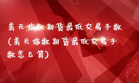 美元指数期货最低交易手数(美元指数期货最低交易手数怎么算)_https://www.qianjuhuagong.com_期货平台_第1张