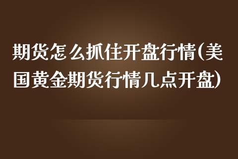 期货怎么抓住开盘行情(美国黄金期货行情几点开盘)_https://www.qianjuhuagong.com_期货直播_第1张