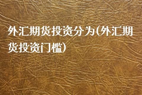 外汇期货投资分为(外汇期货投资门槛)_https://www.qianjuhuagong.com_期货行情_第1张